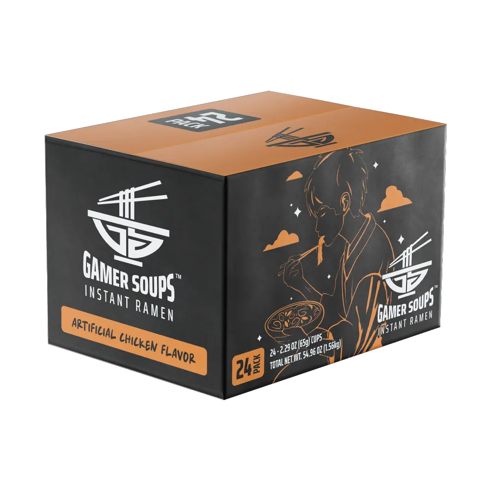Gamer Soups Instant Noodles - Chicken (24 Cup Box)